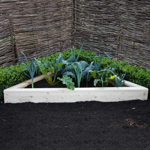 Allotment Corner Wooden Raised Beds with capping (15 cm)