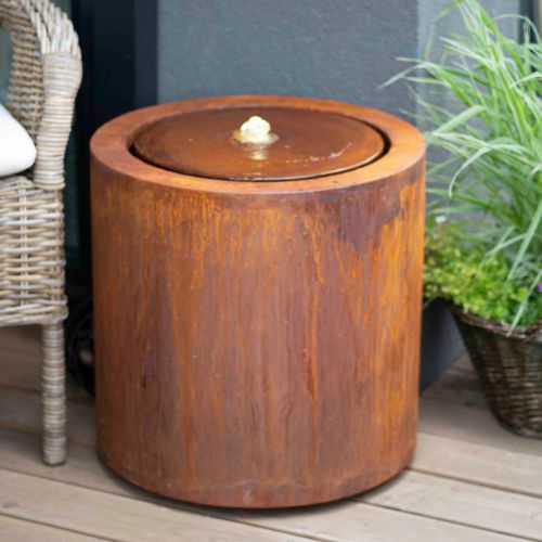 Corten Steel Ripple Round Water Table 50Ø  x 50 (H) cm