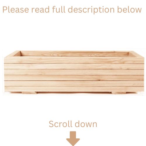 Wooden Larch Troughs for Green Screens without Posts (132L x 60D x 50H cm, No Staining)