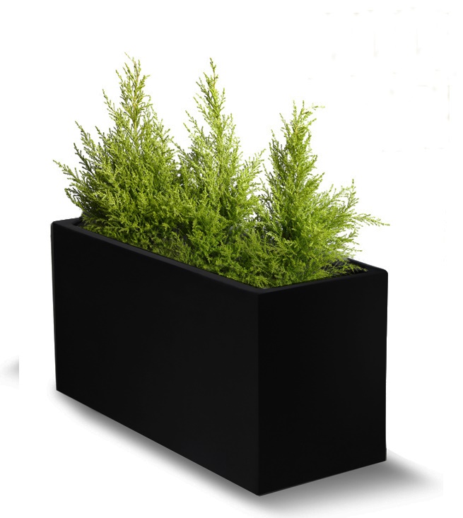 GRP / Fibreglass Trough Planters (100 x 30 x 60cm, Black)