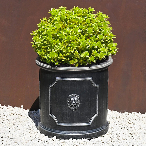 Faux Lead Clayfibre Lion Head Cylinder Planter (45 x 45 x 45cm)