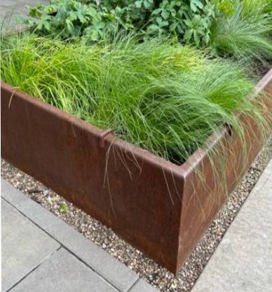 Corten Steel Large Low Cube Planter