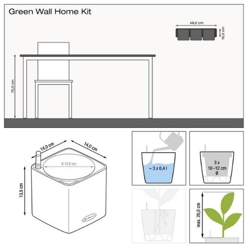 Lechuza Green Wall Home Kit Colour  (Slate)