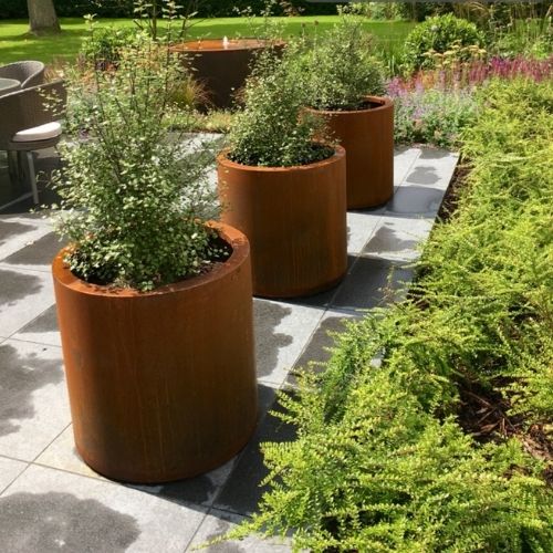 Corten Cylindro Cylinder Planter (100Ø x 100cm)