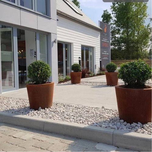 Tapered Cylinder Corten Steel Planter