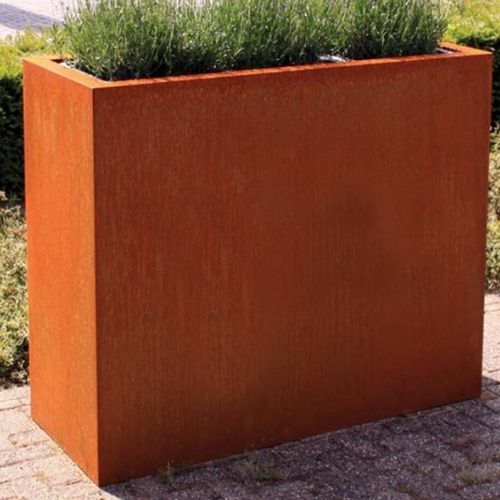 Corten Barrier Trough Planters 100 x 50 x 40 (H) cm