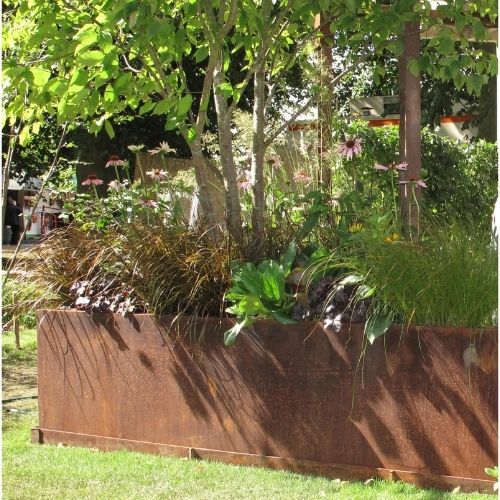 Corten Barrier Trough Planters 100 x 50 x 40 (H) cm