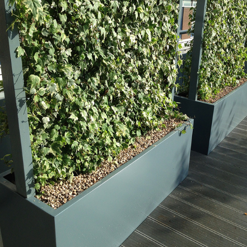 GRP Trough for Ivy Screens WITH posts (Black)