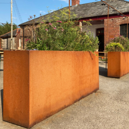 Corten Barrier Planters (120 x 30 x 80  cm)