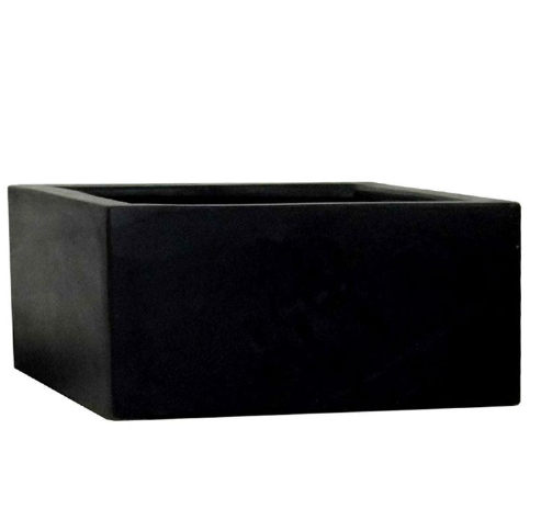Polystone Low Cube Planter (Black, 90L x 90W x 40Hcm)
