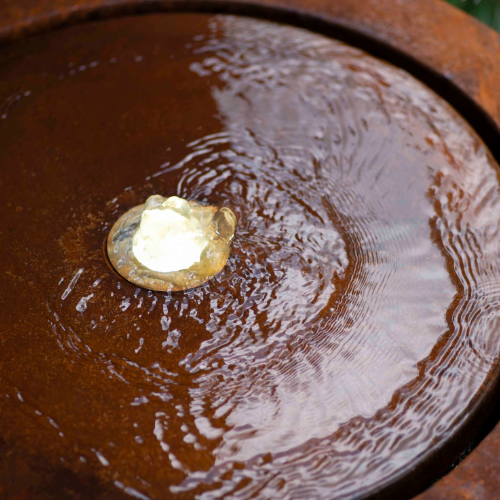 Corten Steel Ripple Round Water Table 50Ø  x 50 (H) cm