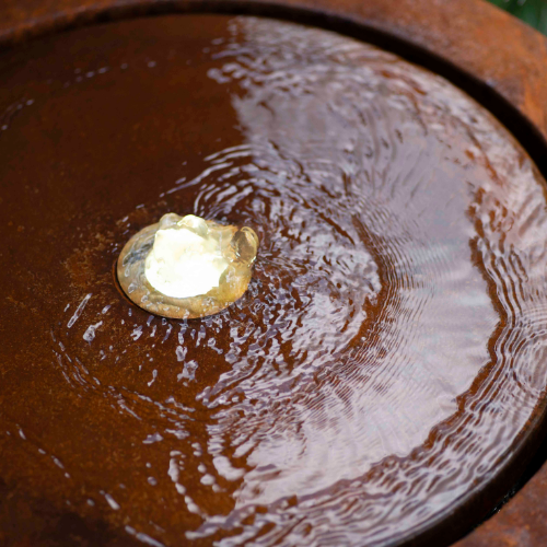 Corten Steel Ripple Round Water Table (50 x 50 cm)