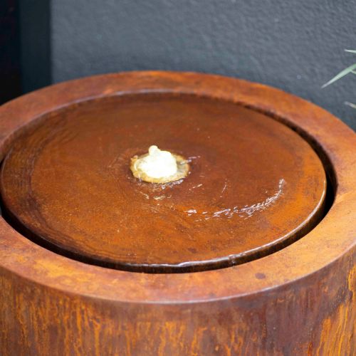 Corten Steel Ripple Round Water Table 50Ø  x 50 (H) cm
