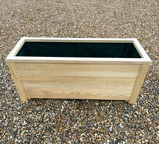 Larch Trough Planter (100 x 40 x 50 cm, Natural/No Staining)