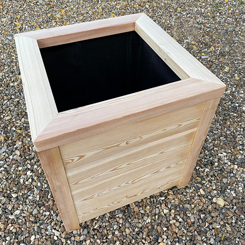 Large Wooden Larch Tree Planters (90 x 90 x 70 cm, Natural/No Staining)
