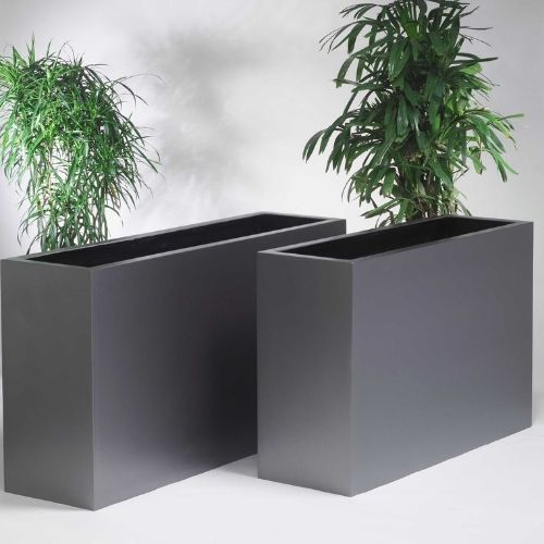 Cafe Barrier Planters  (150 x 40 x 80 cm, Glossy Black)