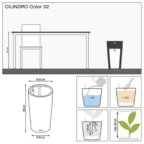 CILINDRO Colour (Ø 32 x 56 cm, Black)