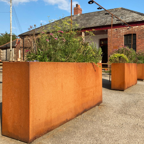 Corten Trough Planters 220 x 60 x 60 cm