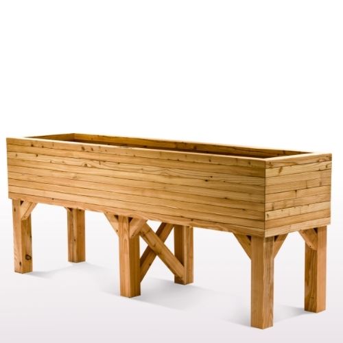 Extra Large Larch Vegetable Trough on Legs ( 220L x 60W x 48/90H cm)