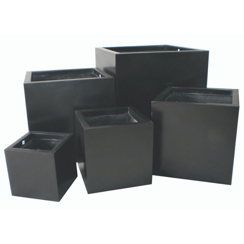 Fibrestone Contemporary Box Planter (50 x 50 x 50cm, Black)