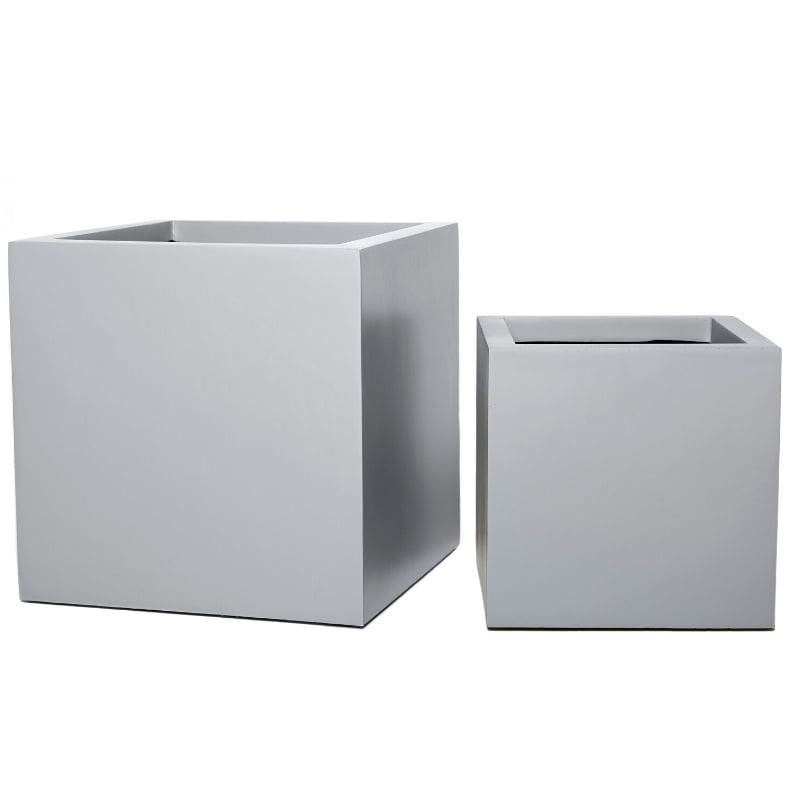 Fibrestone Contemporary Box Planter (50 x 50 x 50cm, Grey)