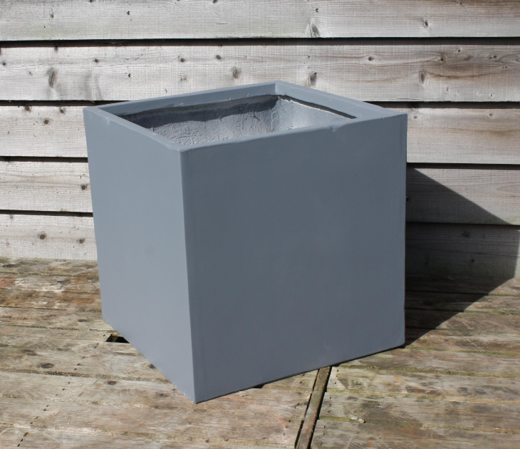 Fibrestone Contemporary Box Planter (50 x 50 x 50cm, Grey)