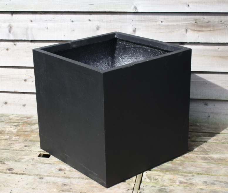 Fibrestone Contemporary Box Planter (60 x 60 x 60cm, Black)