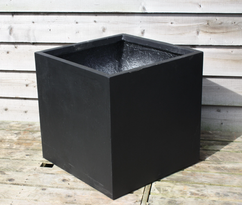 Fibrestone Contemporary Box Planter (75 x 75 x 75cm, Black)