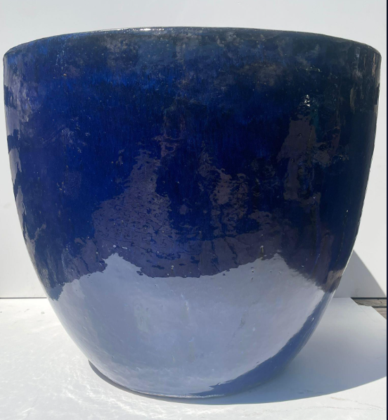 Glazed Egg Pot Planter (Blue)
