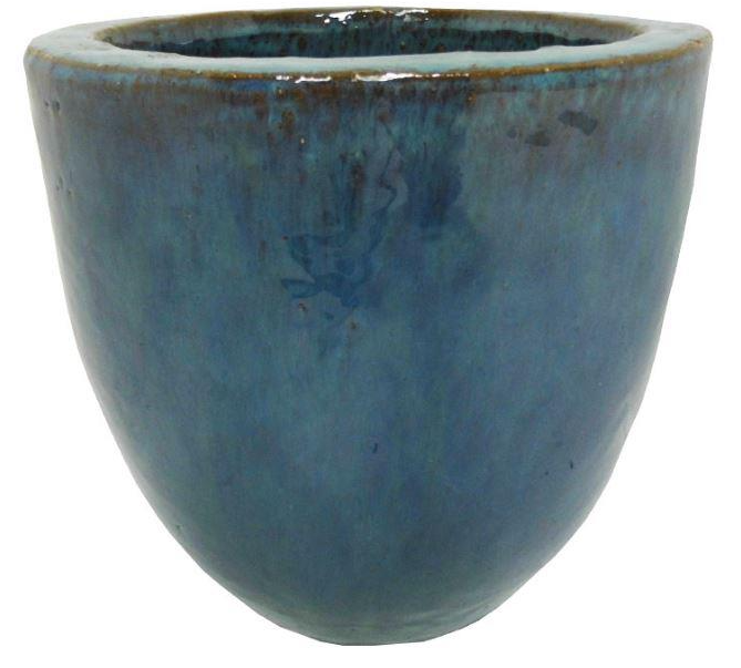 Glazed Egg Pot Planter (Streaky Green)