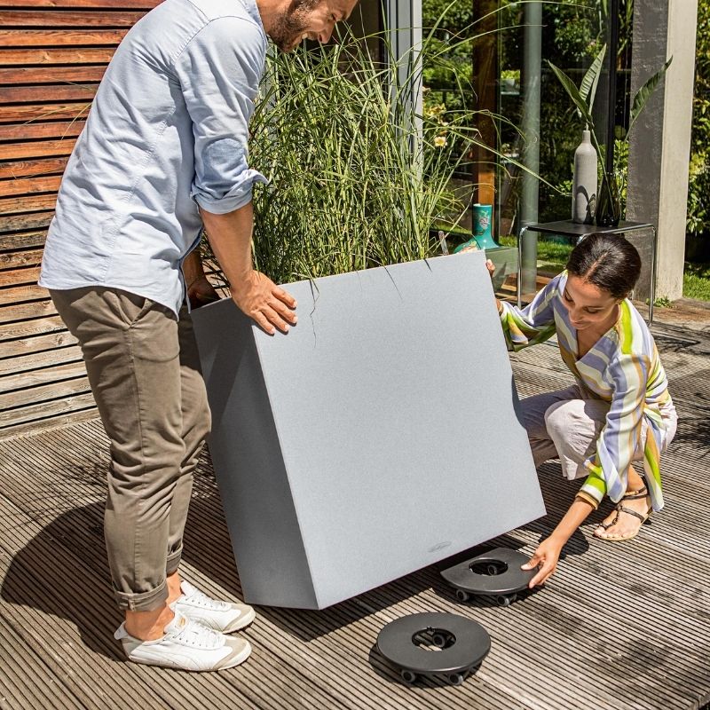 Lechuza CANTO Wide Self Watering Planter (Graphite Spotted)