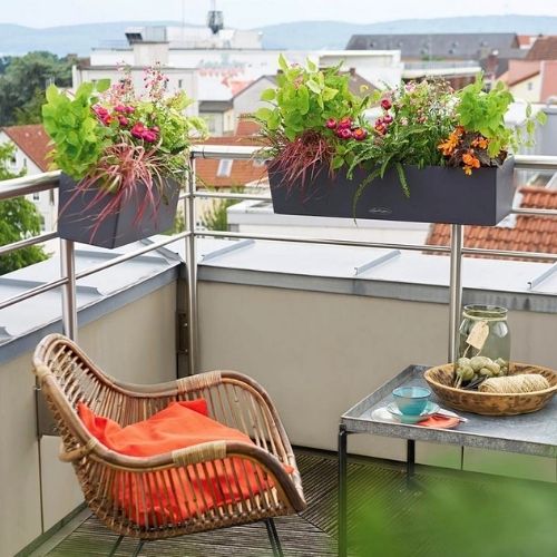 Lechuza Balconera Color PAIR (80 x 19 x 19 cm Coral Red)