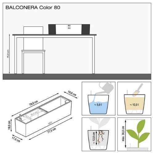 Lechuza Balconera Color PAIR (80 x 19 x 19 cm Sand Brown)