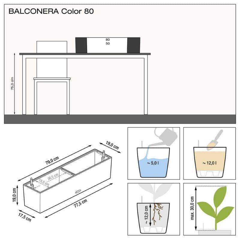 Lechuza Balconera Color PAIR  (80 x 19 x 19 cm, White)