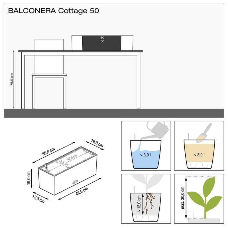 Lechuza Balconera Cottage (50 x 19 x 19 cm, Mocha)