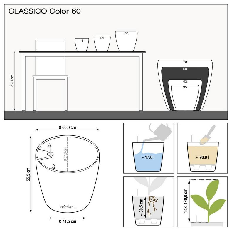 Lechuza CLASSICO Large Tree Planters (Lechuza CLASSICO 60, White)