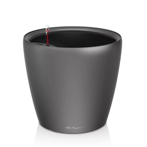 Lechuza CLASSICO LS PREMIUM Self-Watering Planter  (Charcoal Metallic, CLASSICO LS 43)
