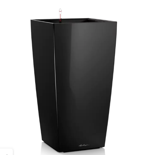 Lechuza CUBICO PREMIUM Self Watering Planter (CUBICO 30, Black High Gloss)