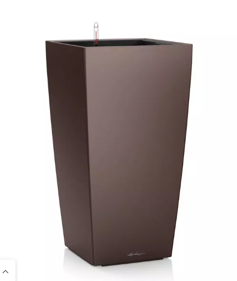 Lechuza CUBICO PREMIUM Self Watering Planter (CUBICO 30, Espresso Metallic)