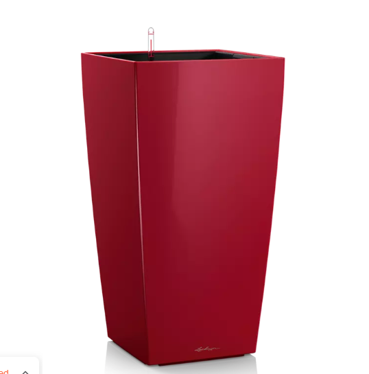 Lechuza CUBICO PREMIUM Self Watering Planter (CUBICO 40, Scarlet Red High Gloss)