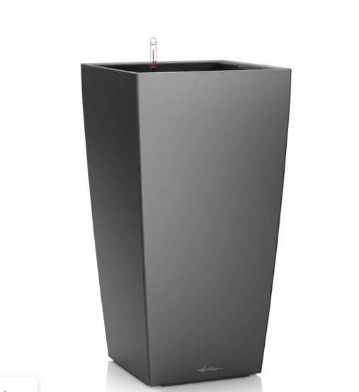 Lechuza CUBICO PREMIUM Self Watering Planter (CUBICO 50, Charcoal Metallic)