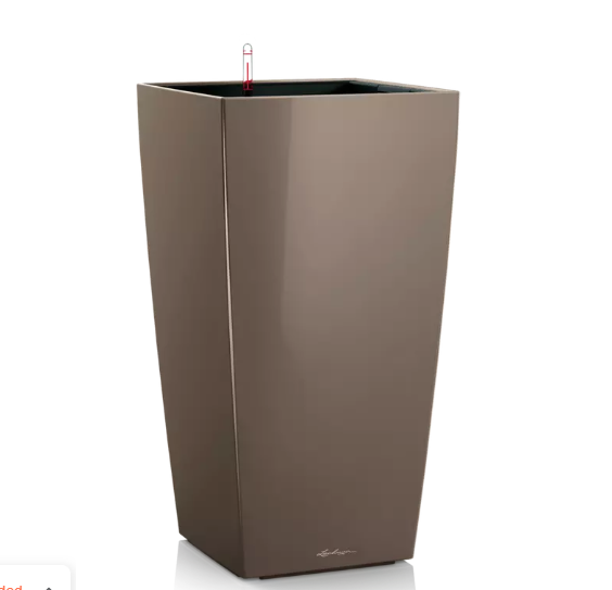 Lechuza CUBICO PREMIUM Self Watering Planter (CUBICO 50, Shiny Taupe)