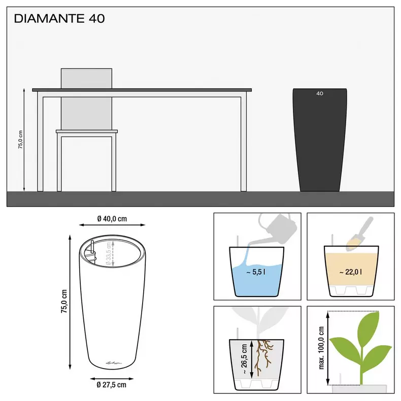 Lechuza Diamante (White High-Gloss)