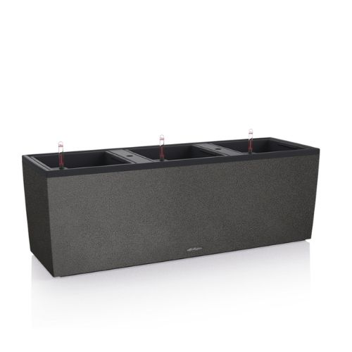 Lechuza TRIO Stone Self Watering Trough (Graphite Black)