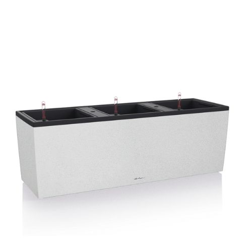 Lechuza TRIO Stone Self Watering Trough (Quarz White)