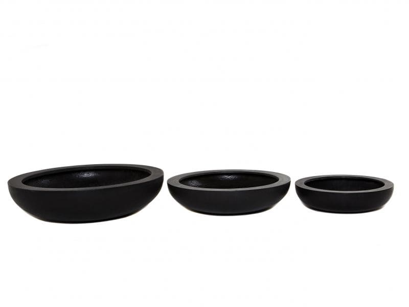Polystone Dish Planter (Black, 34Ø x 9cm)
