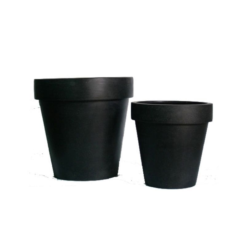 Polystone Flower Pots (Black, 30Ø x 30cm)
