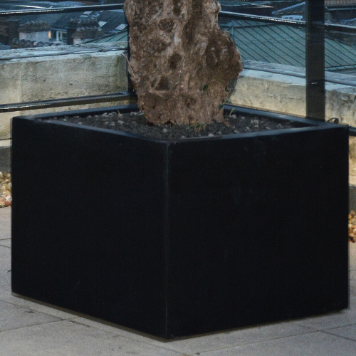 Polystone Large Tree Square  Planter (85 x 85 x 60cm, Black)