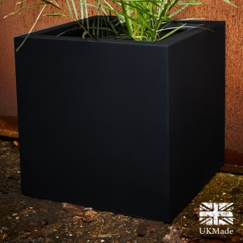 Polystone Large Tree Square  Planter (85 x 85 x 60cm, Black)