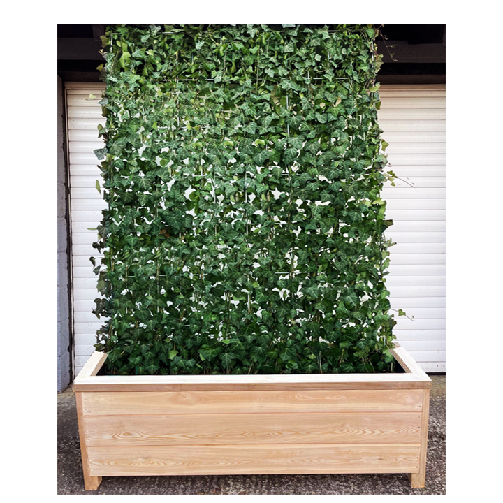 Wooden Larch Trough for Green Screens with posts (135L X 40D X 50H cm)